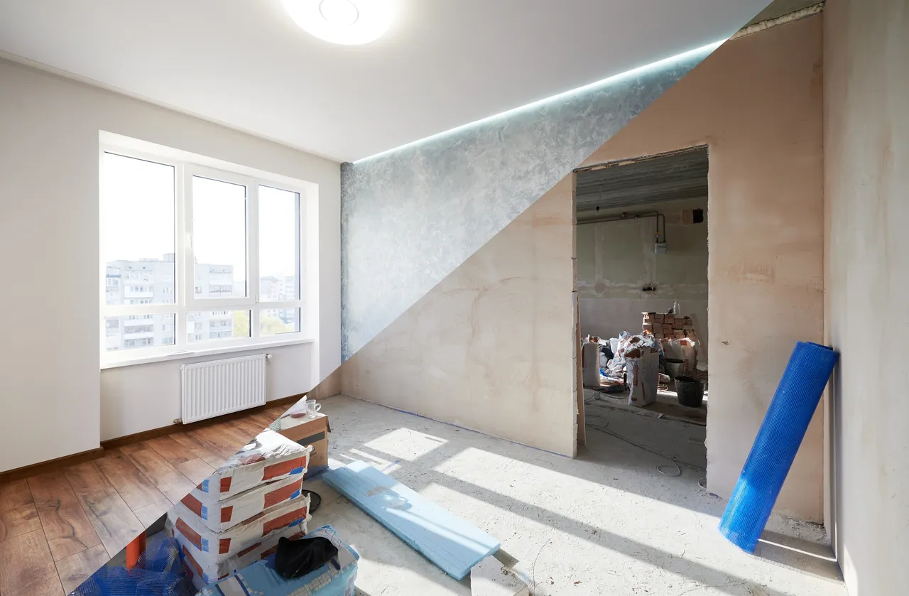 Home improvement progress shot