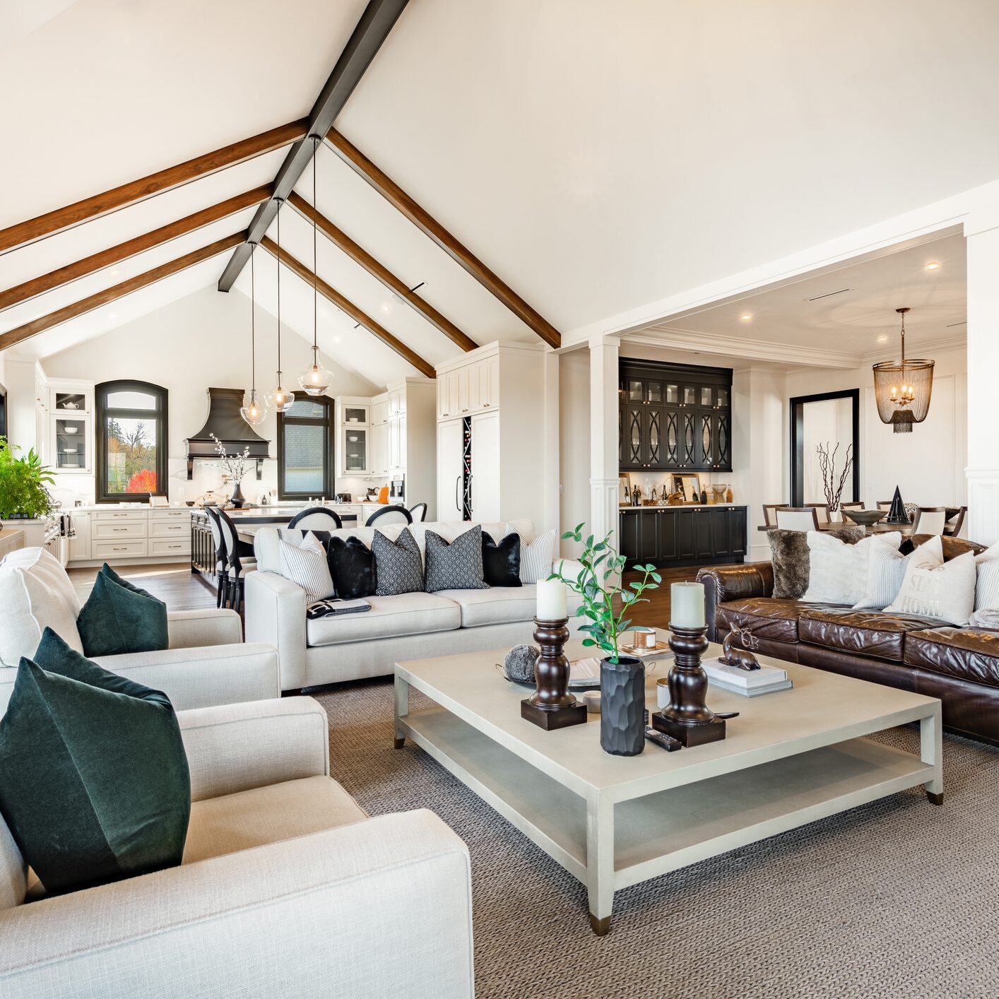 Elegant living room with modern decor and cozy seating.
